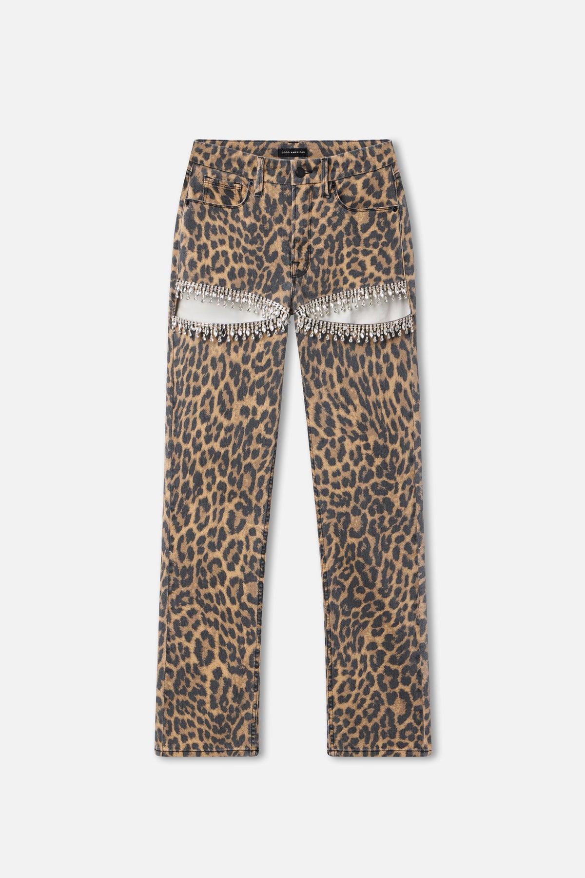 LEOPARD GOOD ICON STRAIGHT DIAMOND JEANS LUCKY LEOPARD001