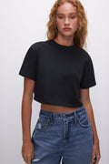 COTTON CROPPED TEE BLACK001
