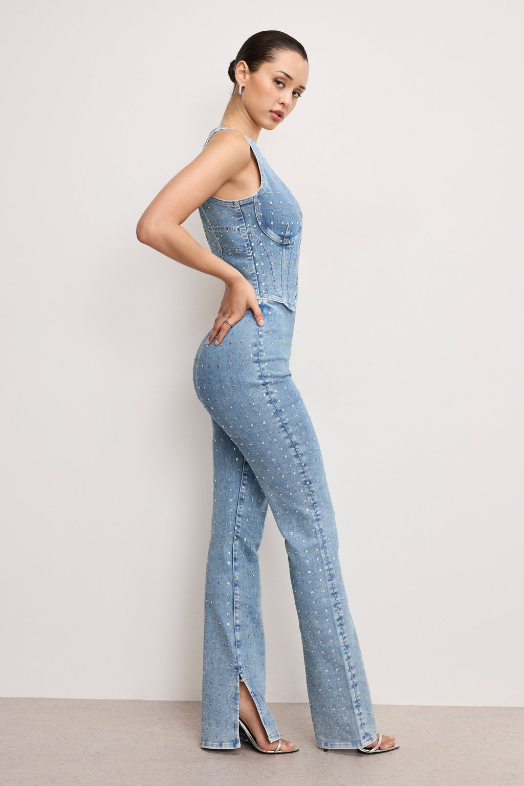 DOLLY CRYSTAL DENIM PULL ON PANTS INDIGO1023
