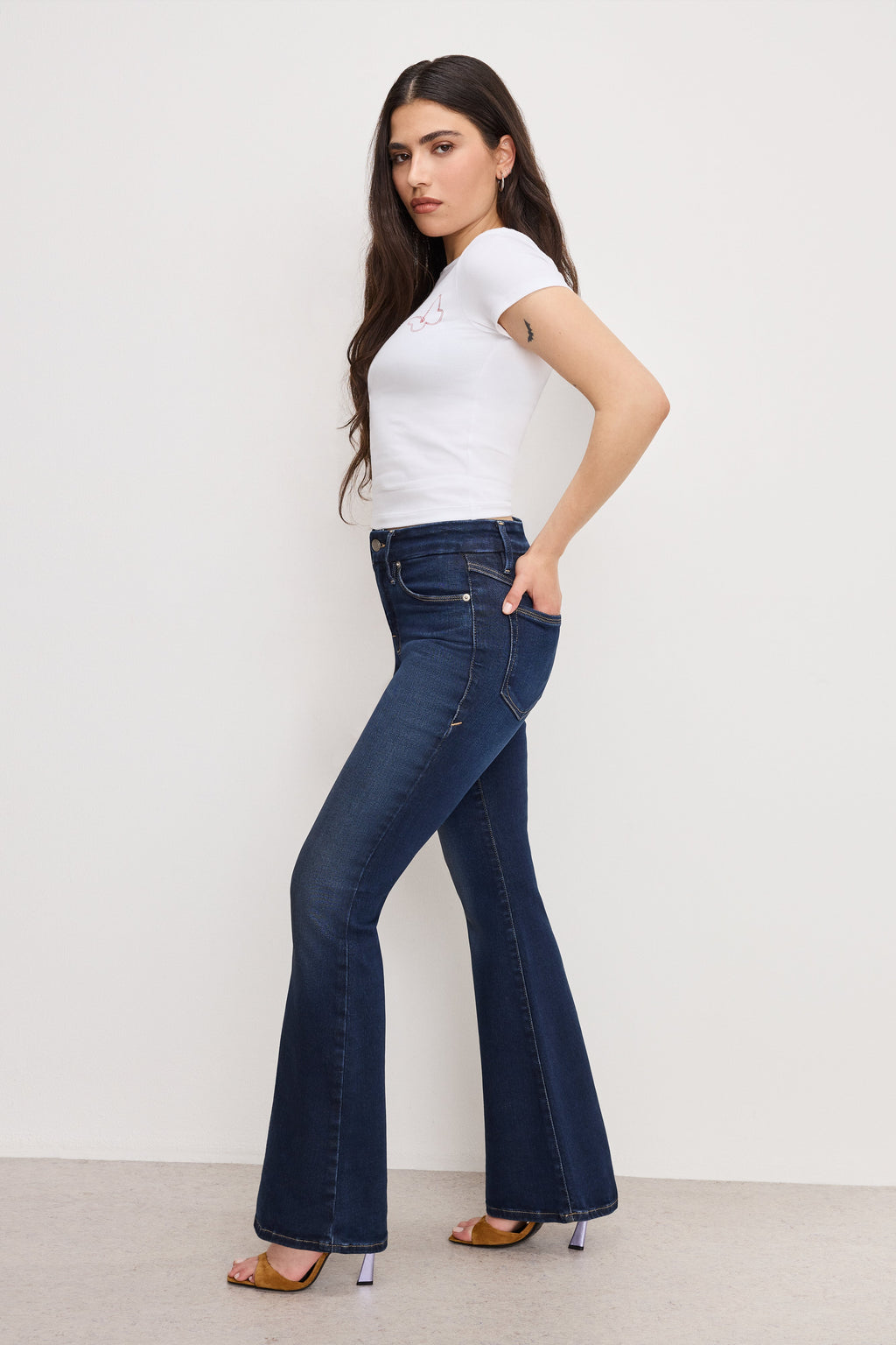 DOLLY JOLEANS PETITE FLARE JEANS INDIGO1020