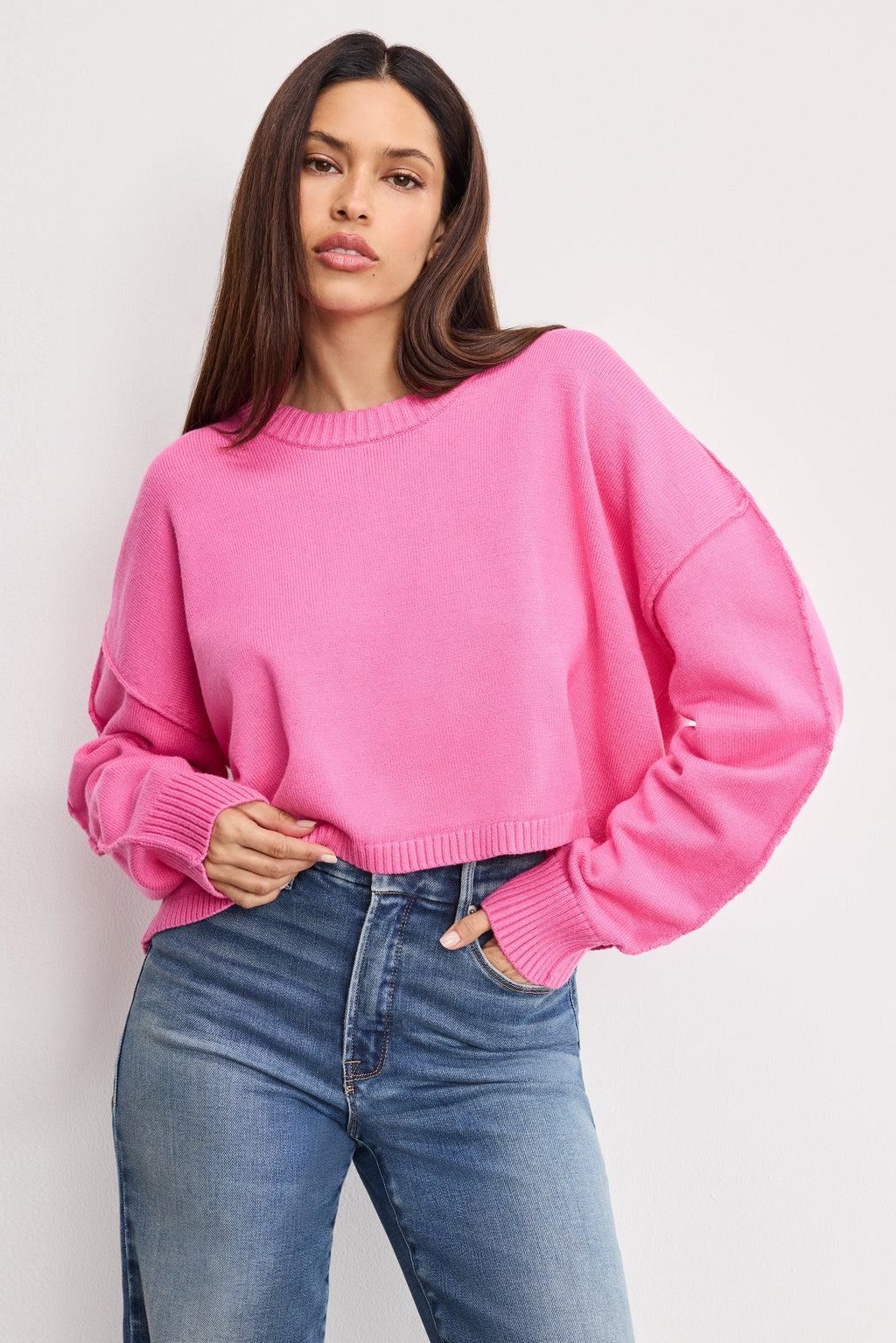 COZY KNIT CREW NECK BOUQUET001