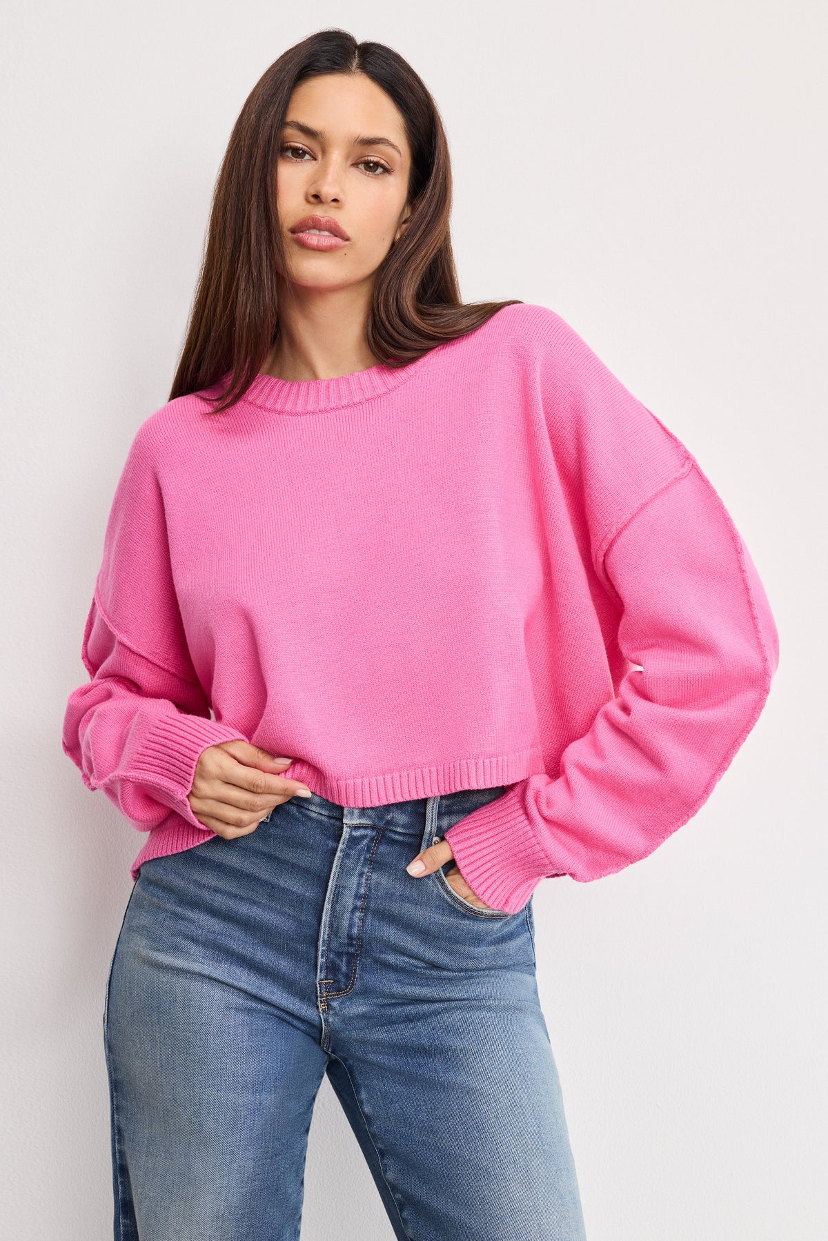 COZY KNIT CREW NECK BOUQUET001