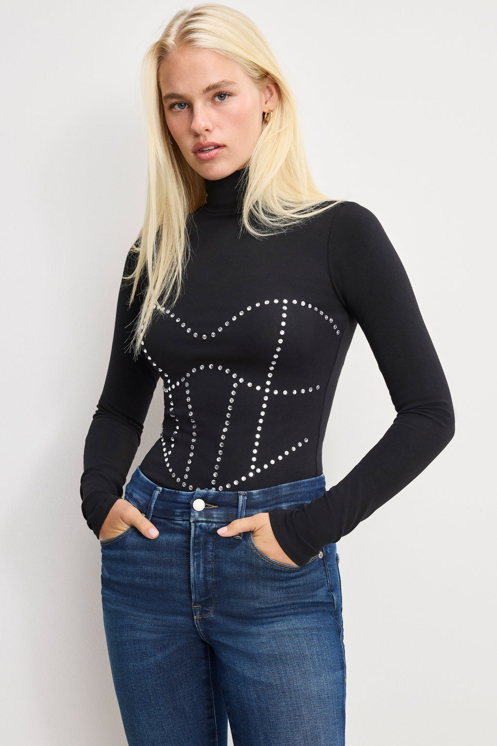 DOLLY CRYSTAL CORSET BODYSUIT BLACK001