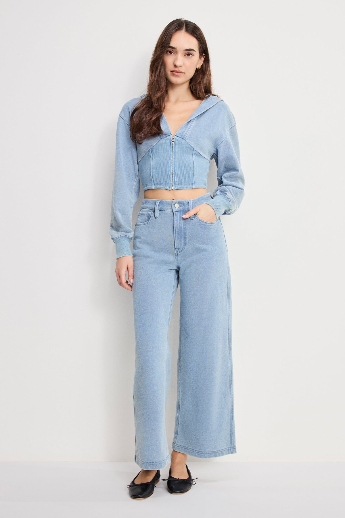 JEANIUS ZIP UP HOODIE INDIGO1157