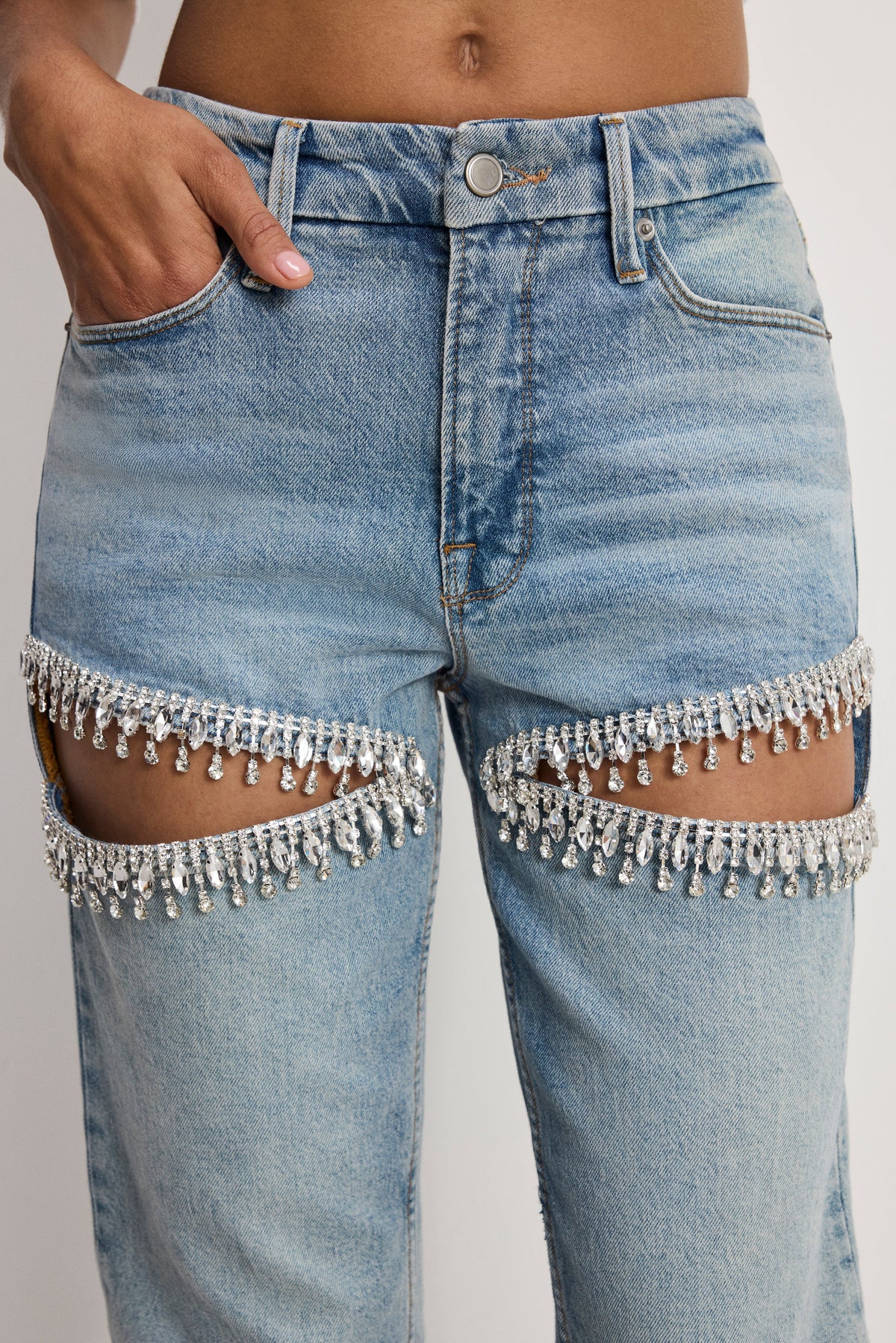 GOOD ICON STRAIGHT DIAMOND JEANS INDIGO357