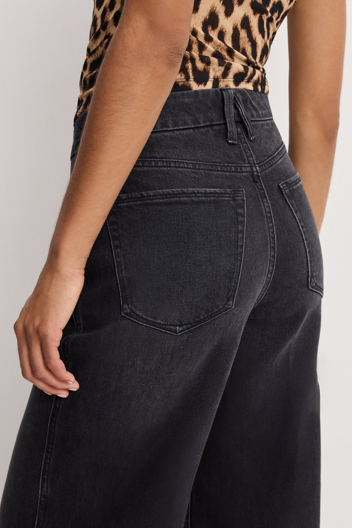 GOOD SKATE CROPPED WIDE JEANS BLACK407