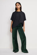 VELVET GOOD WAIST PALAZZO PANTS PINE GREEN003