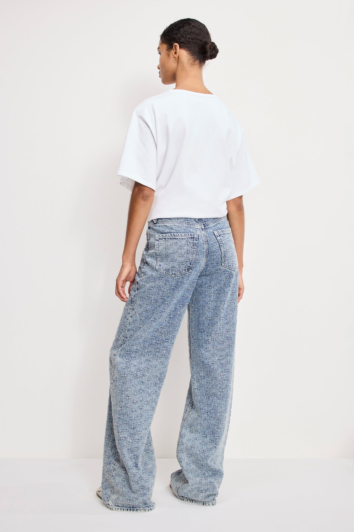 GOOD SKATE WIDE CRYSTAL JEANS INDIGO1070