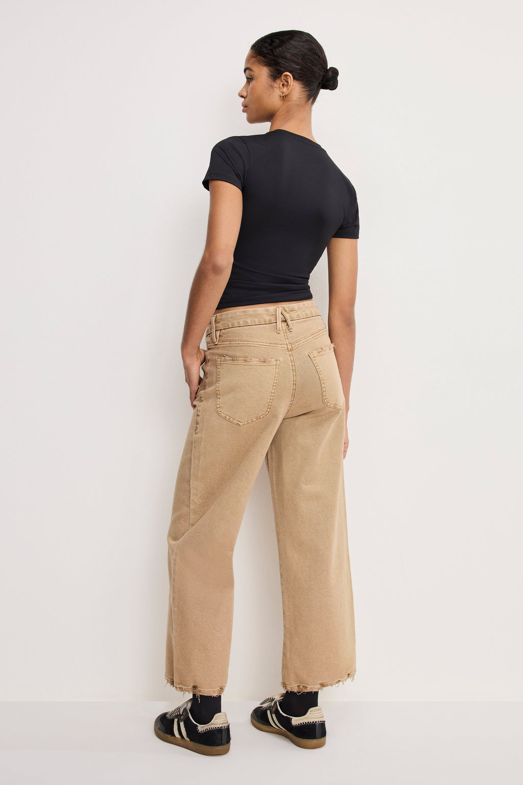 PALAZZO CROPPED PANTS GOOD KHAKI001