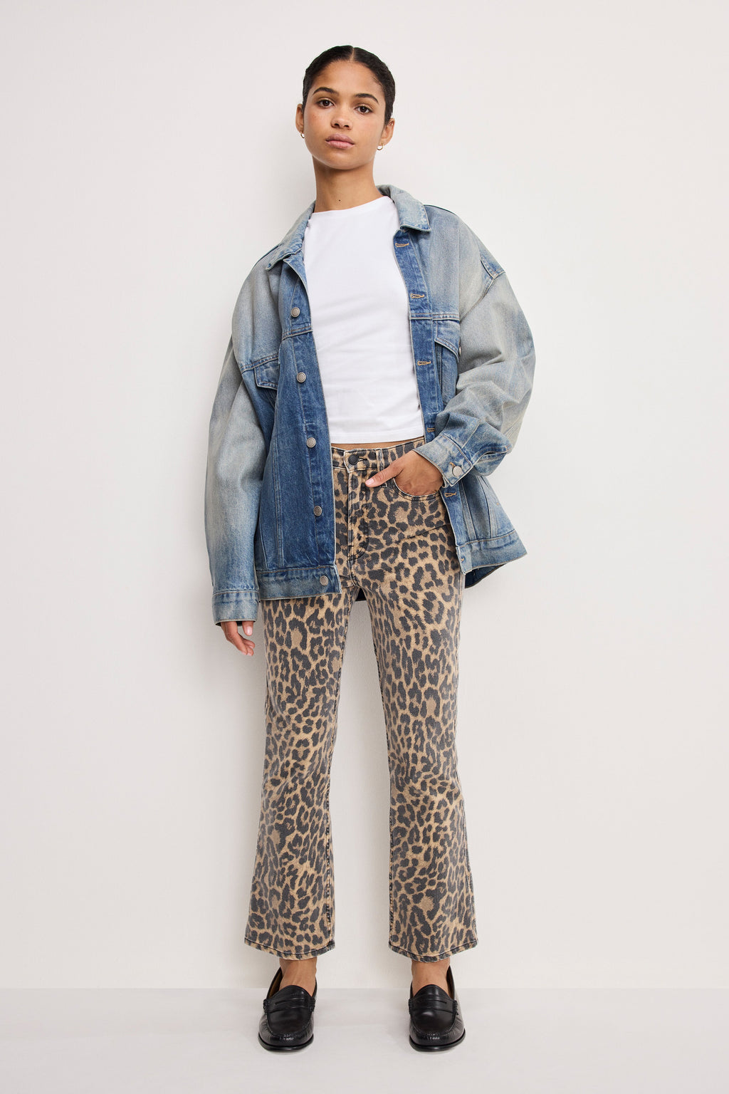 GOOD KICK FLARE LEOPARD JEANS LUCKY LEOPARD001