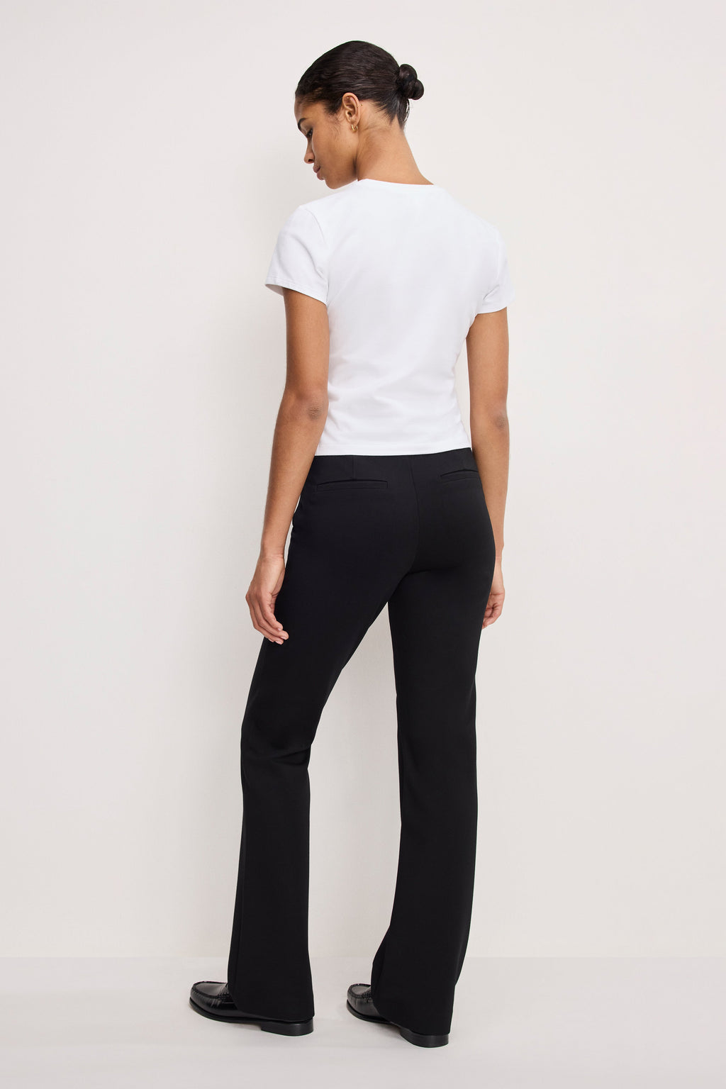 SOFT STRETCH PONTE STRAIGHT TROUSERS BLACK001