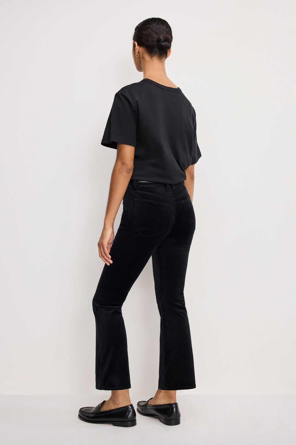 VELVET GOOD HIGH RISE KICK FLARE PANTS BLACK001