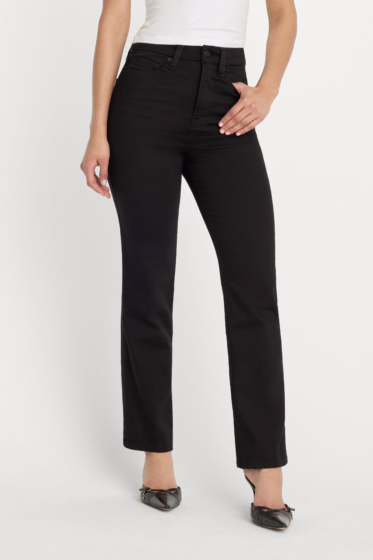 NEVER FADE GOOD CURVE STRAIGHT JEANS BLACK