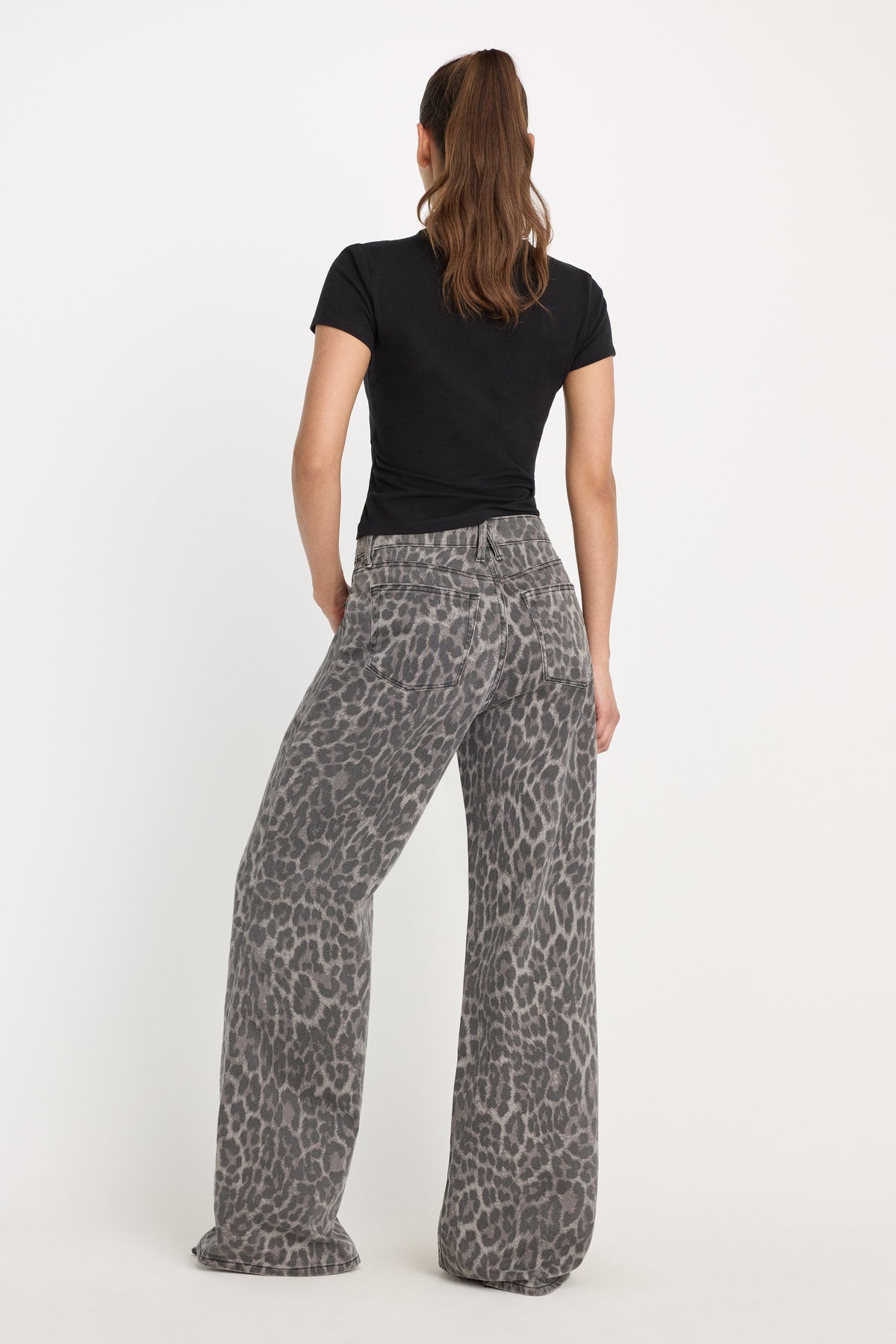 GOOD EASE LEOPARD JEANS GREY LUCKY LEOPARD