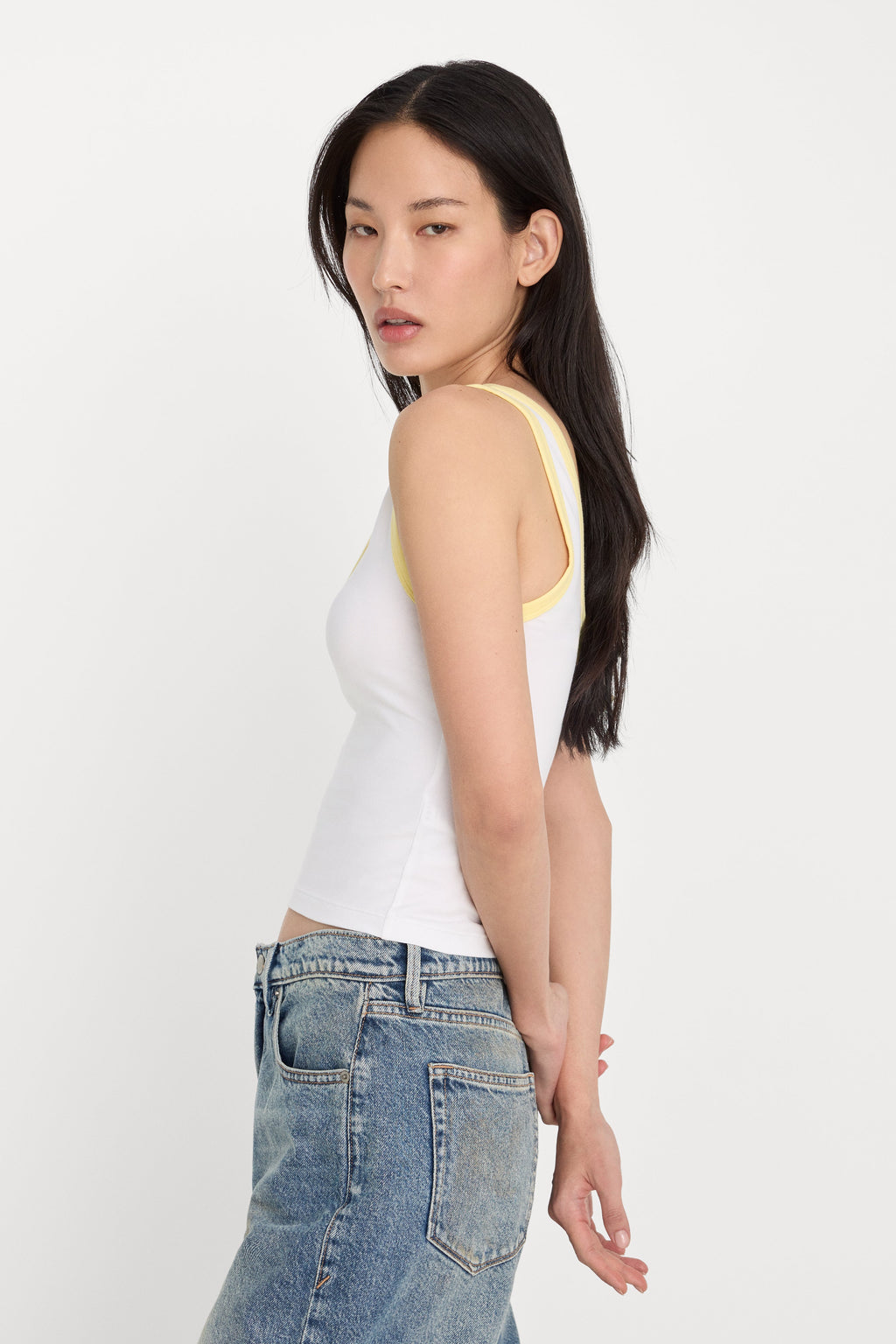 SUPER STRETCH RINGER TANK WHITE001