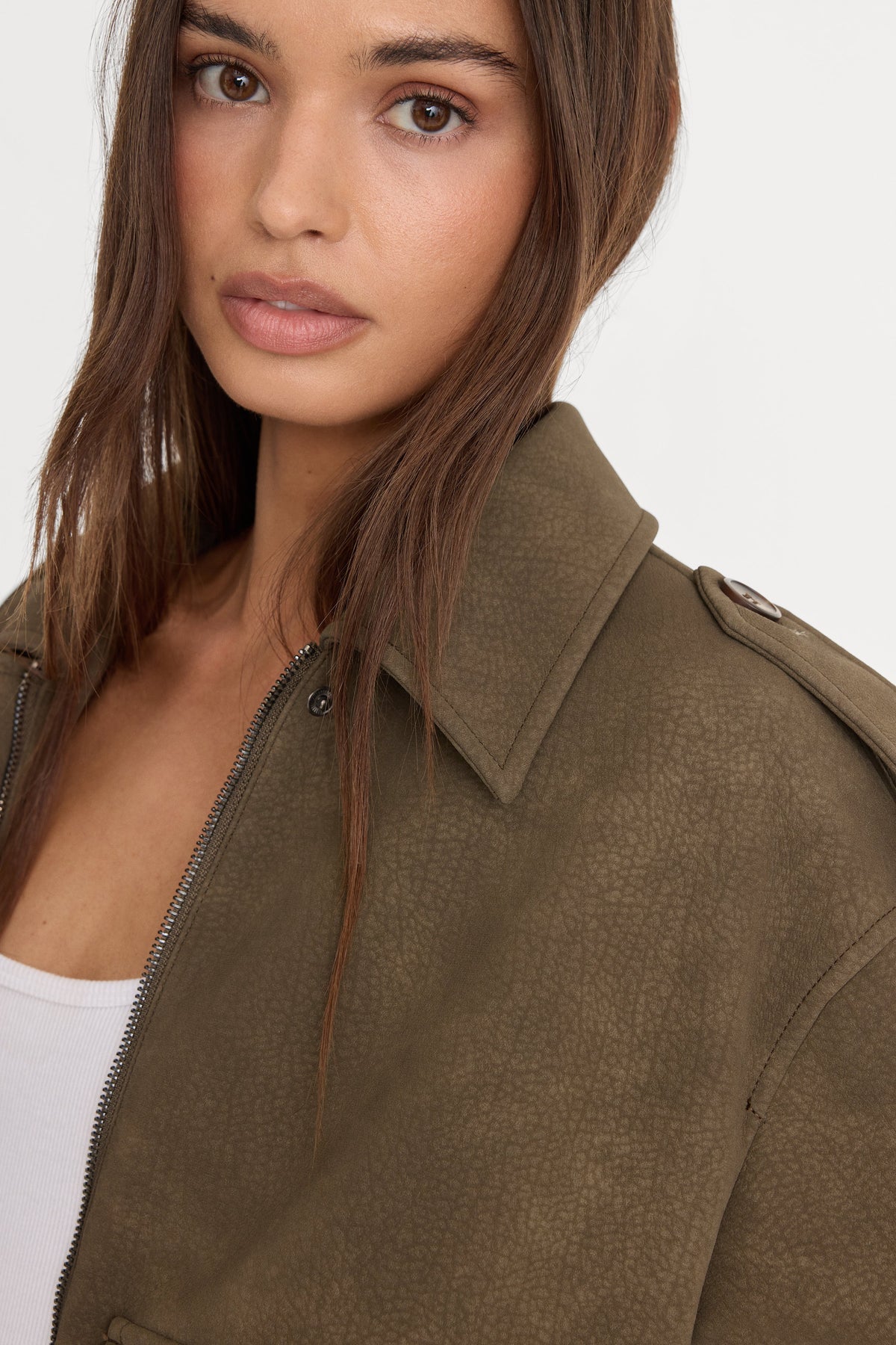 THE BETTER THAN LEATHER BOMBER JACKET STONE