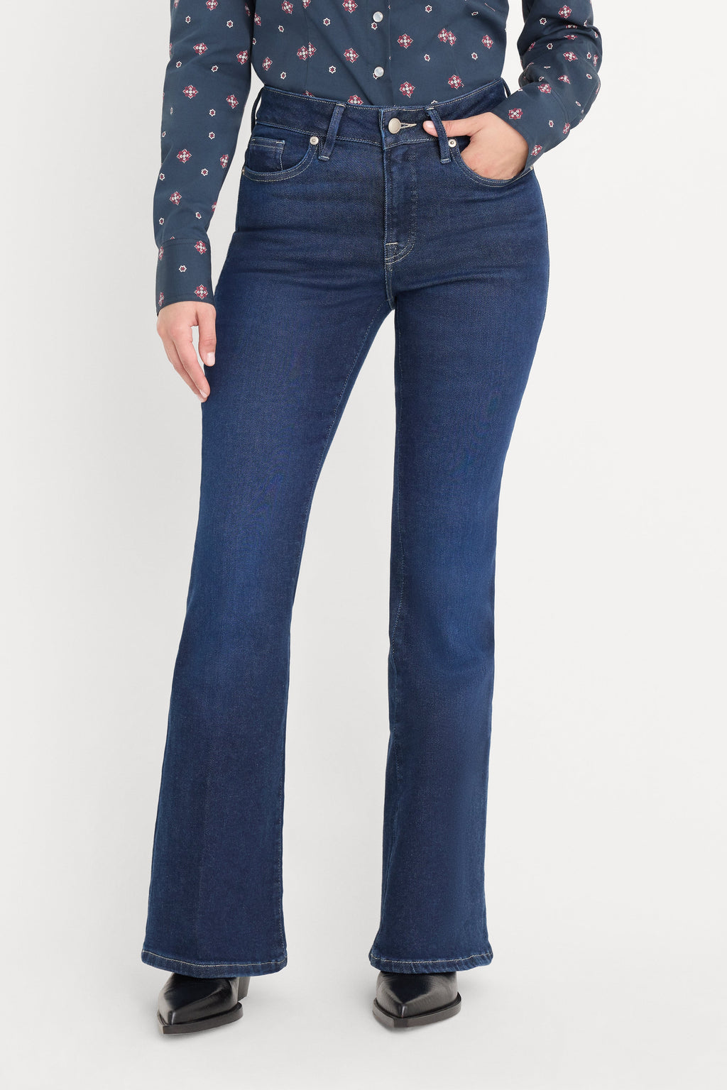 DOLLY JOLEANS PETITE FLARE JEANS INDIGO1193