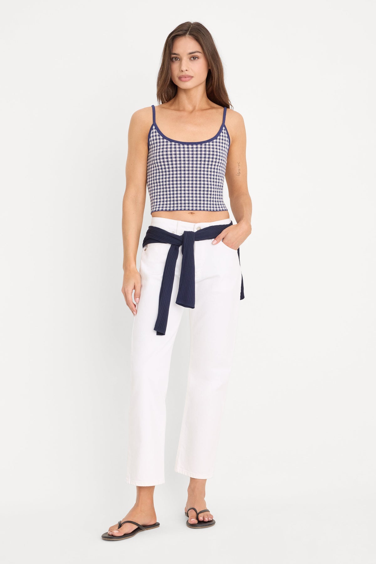 THE KEEPSAKE TANK NAVY GINGHAM