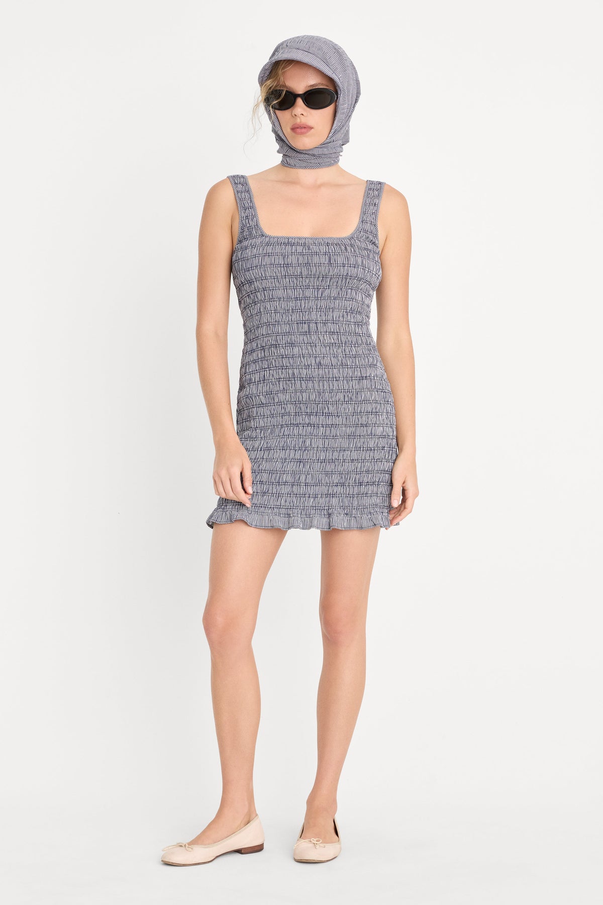 THE BANDANA HEAD SCARF HORIZON GINGHAM SMALL