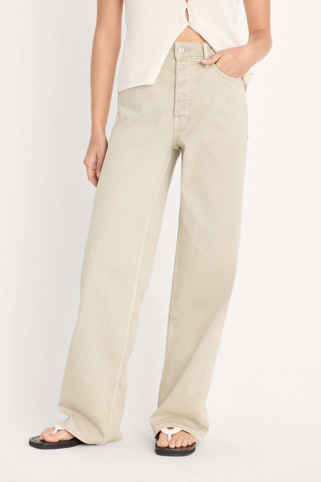 VINTAGE WIDE JEANS SAND DUNE