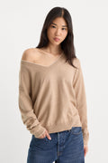 THE COZY V NECK SWEATER DUNE MIST