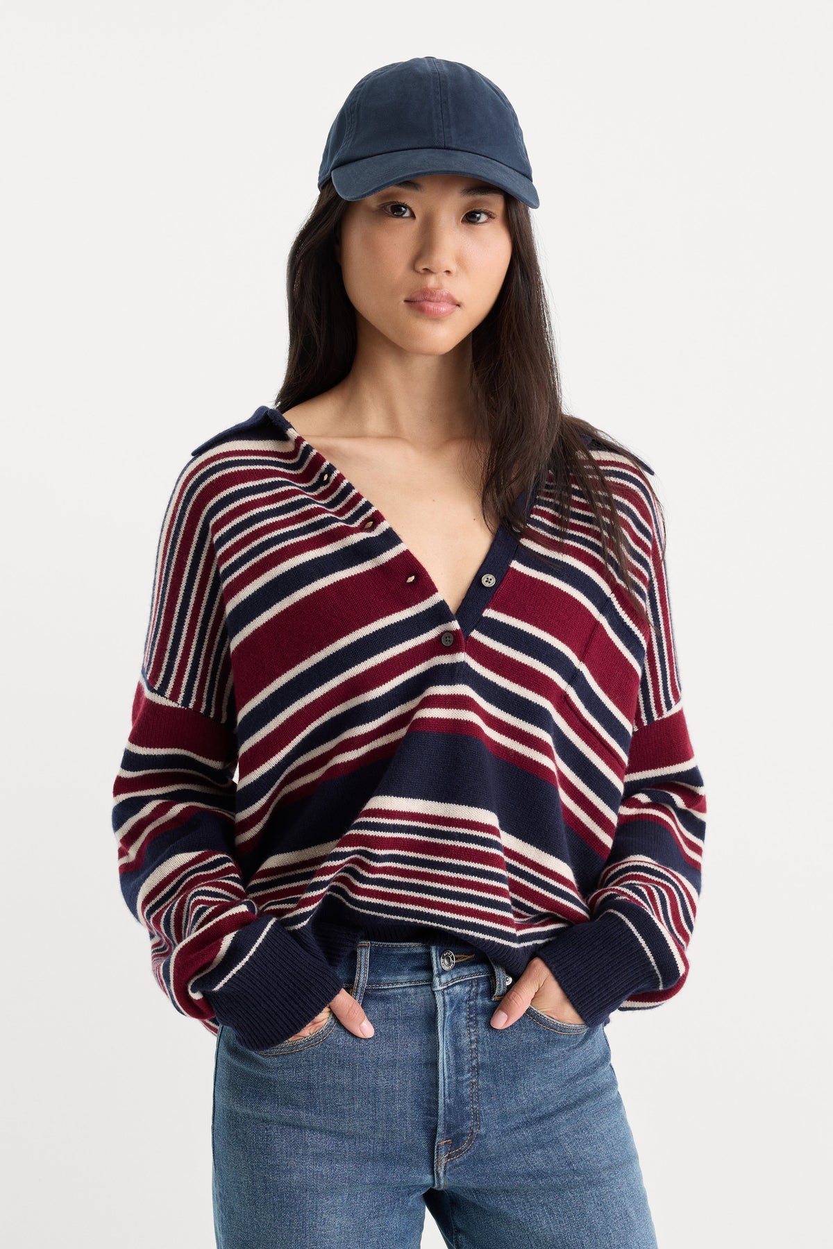 THE OVERSIZED RUGBY SWEATER MULTI STRIPE