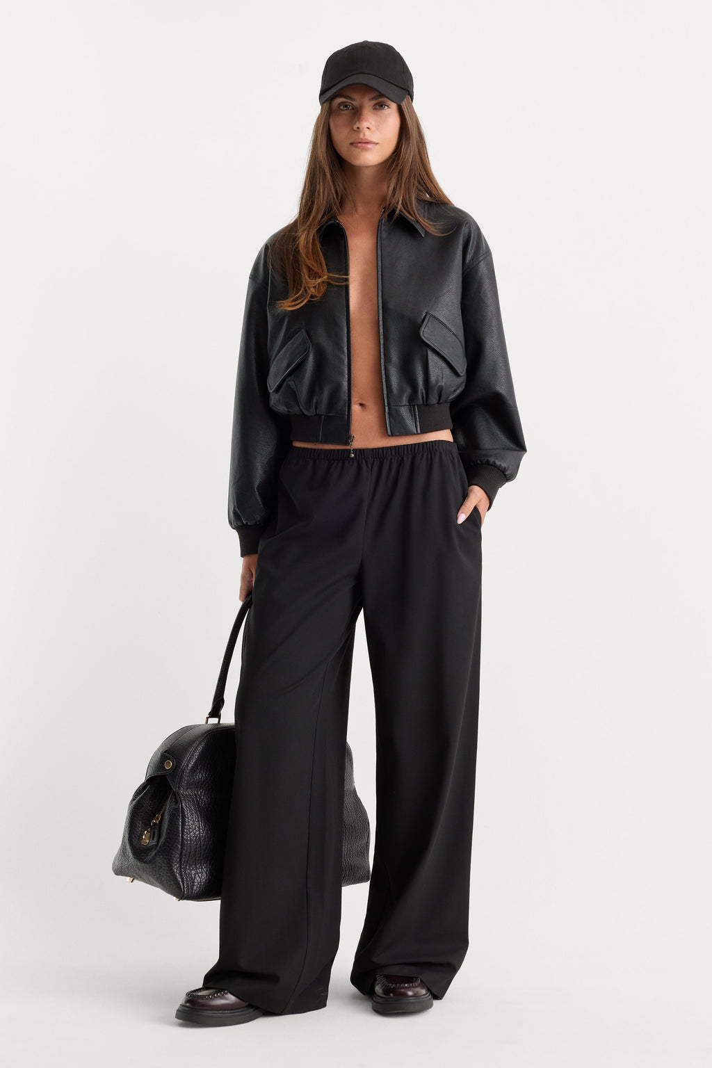 THE BETTER THAN LEATHER BOMBER JACKET BLACK001