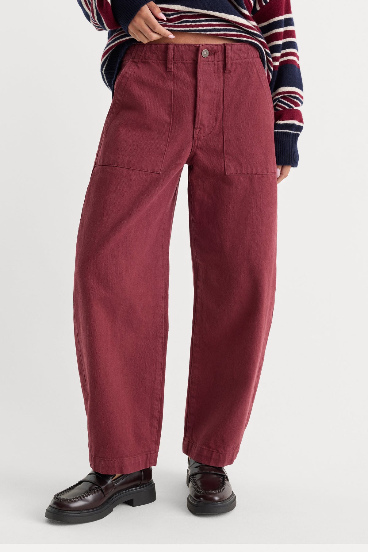 VINTAGE BARREL ANKLE JEANS BERRY NOIR