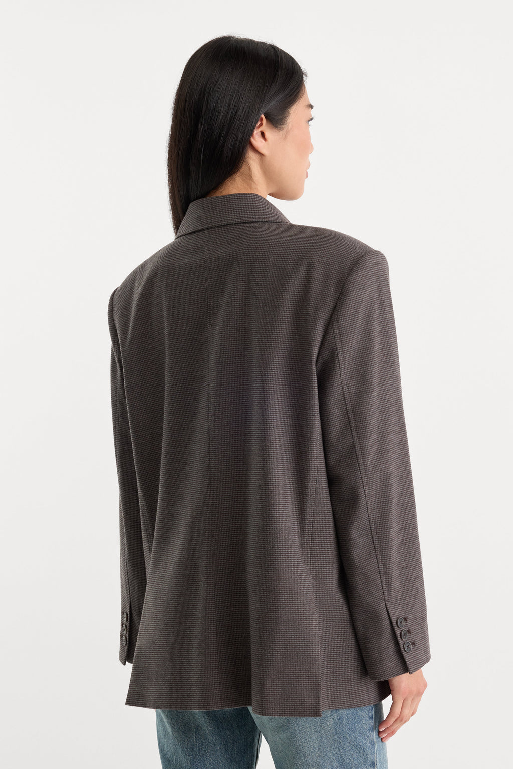 THE OVERSIZED BLAZER CHARCOAL MINI HOUNDSTOOTH