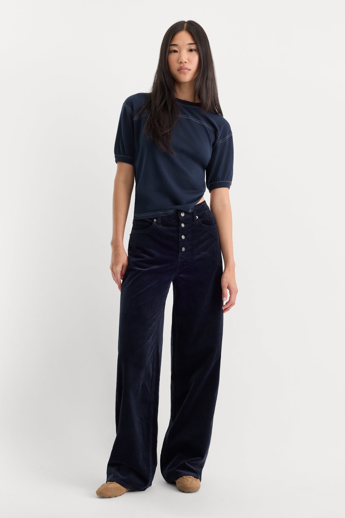 VINTAGE WIDE CORDUROY PANT NEW NAVY002