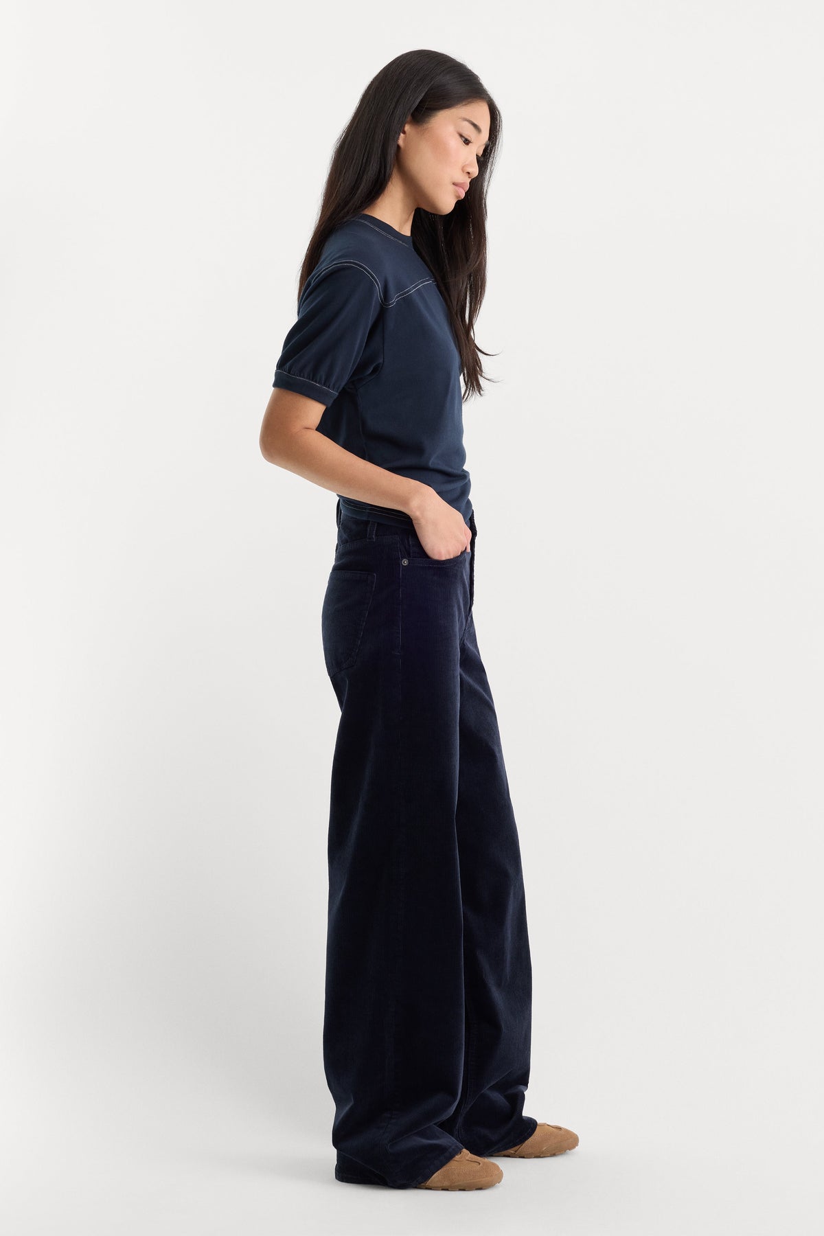 VINTAGE WIDE CORDUROY PANT NEW NAVY002