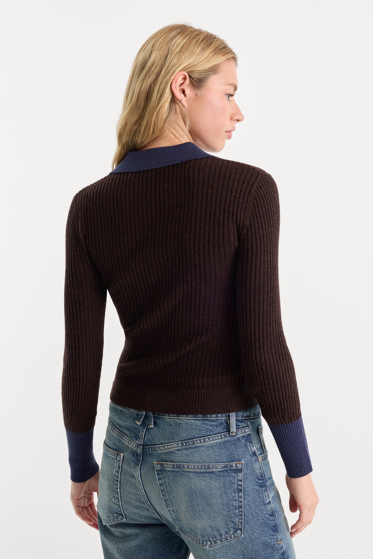 THE KNIT POLO SWEATER ESPRESSO