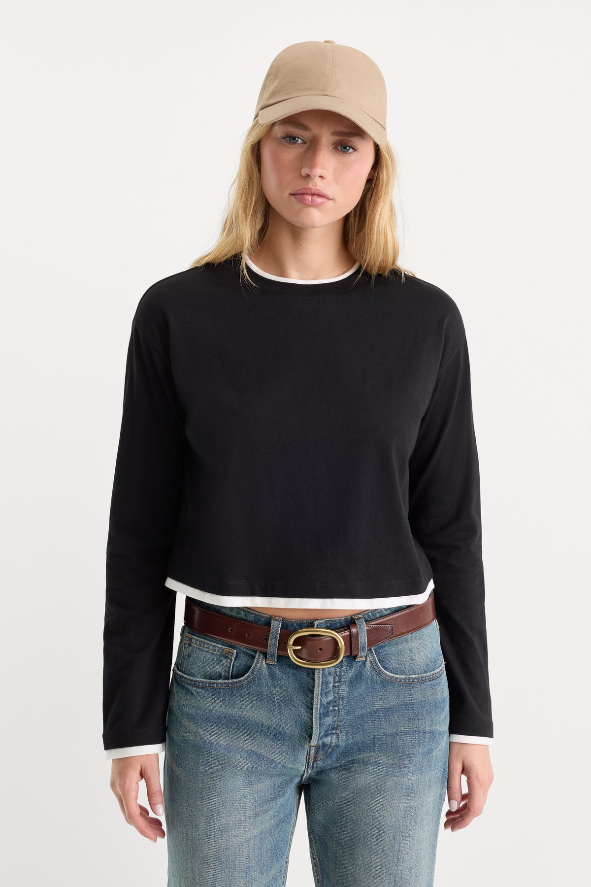 THE LONG SLEEVE LAYERED TEE BLACK
