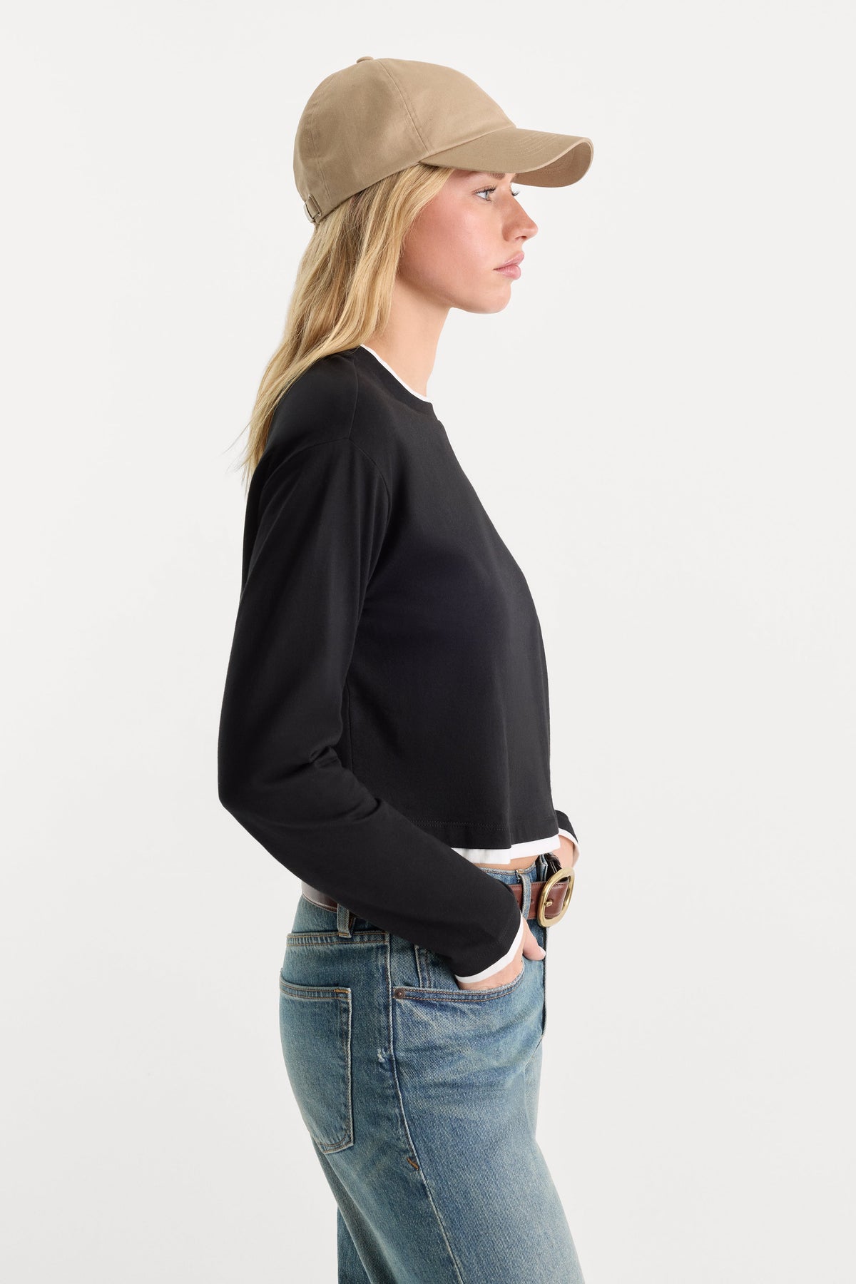 THE LONG SLEEVE LAYERED TEE BLACK