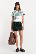 THE CORD MINI SKIRT FOREST GREEN
