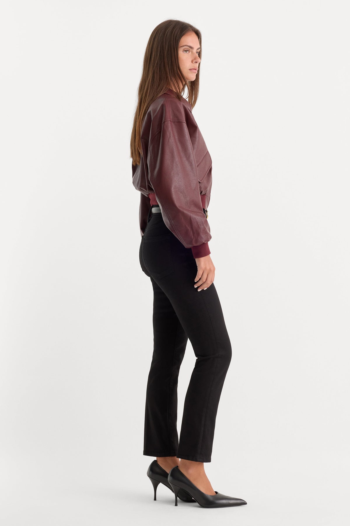 NEVER FADE BUTTON FRONT GOOD LEGS STRAIGHT JEANS BLACK001
