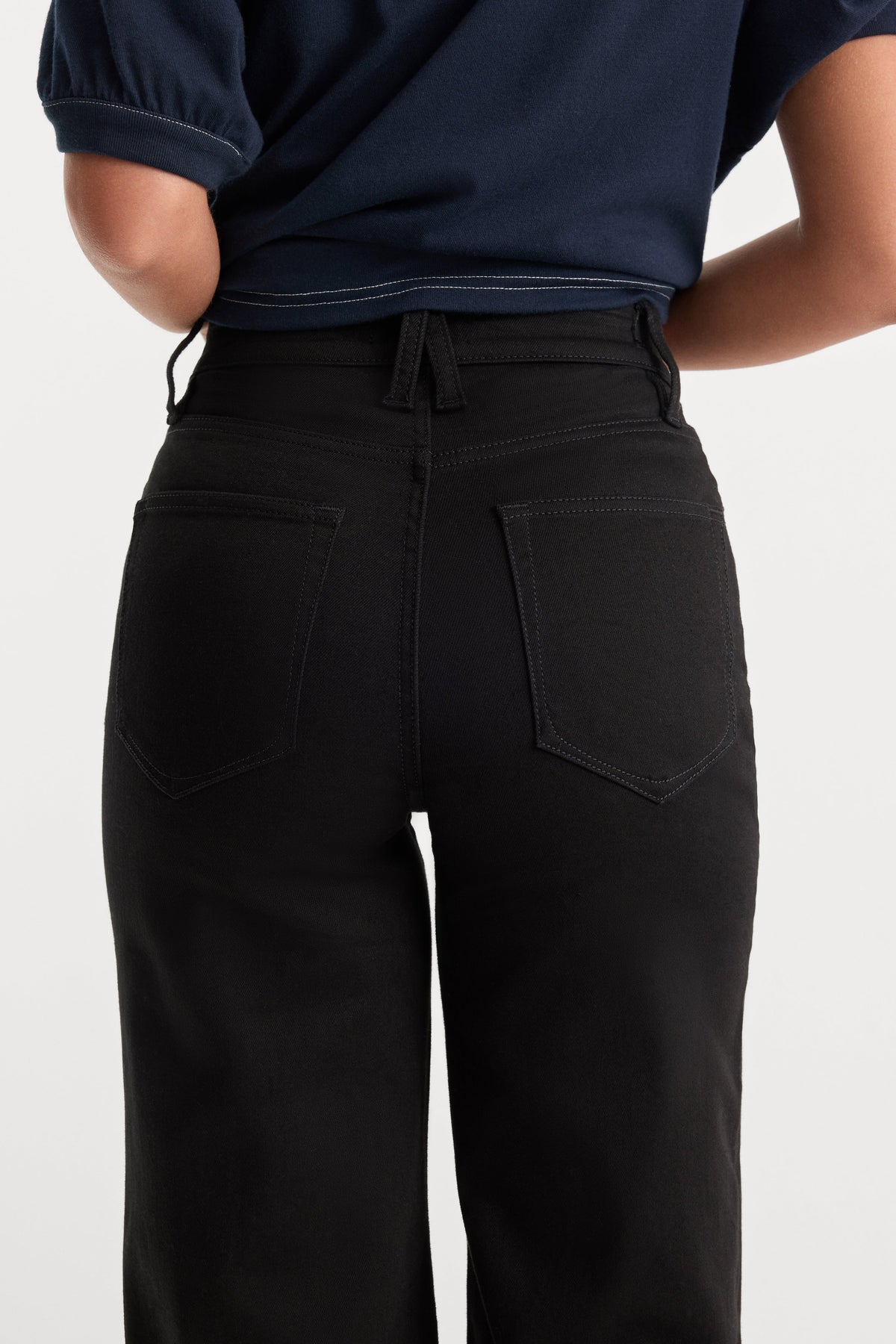 NEVER FADE GOOD WAIST PALAZZO JEANS BLACK