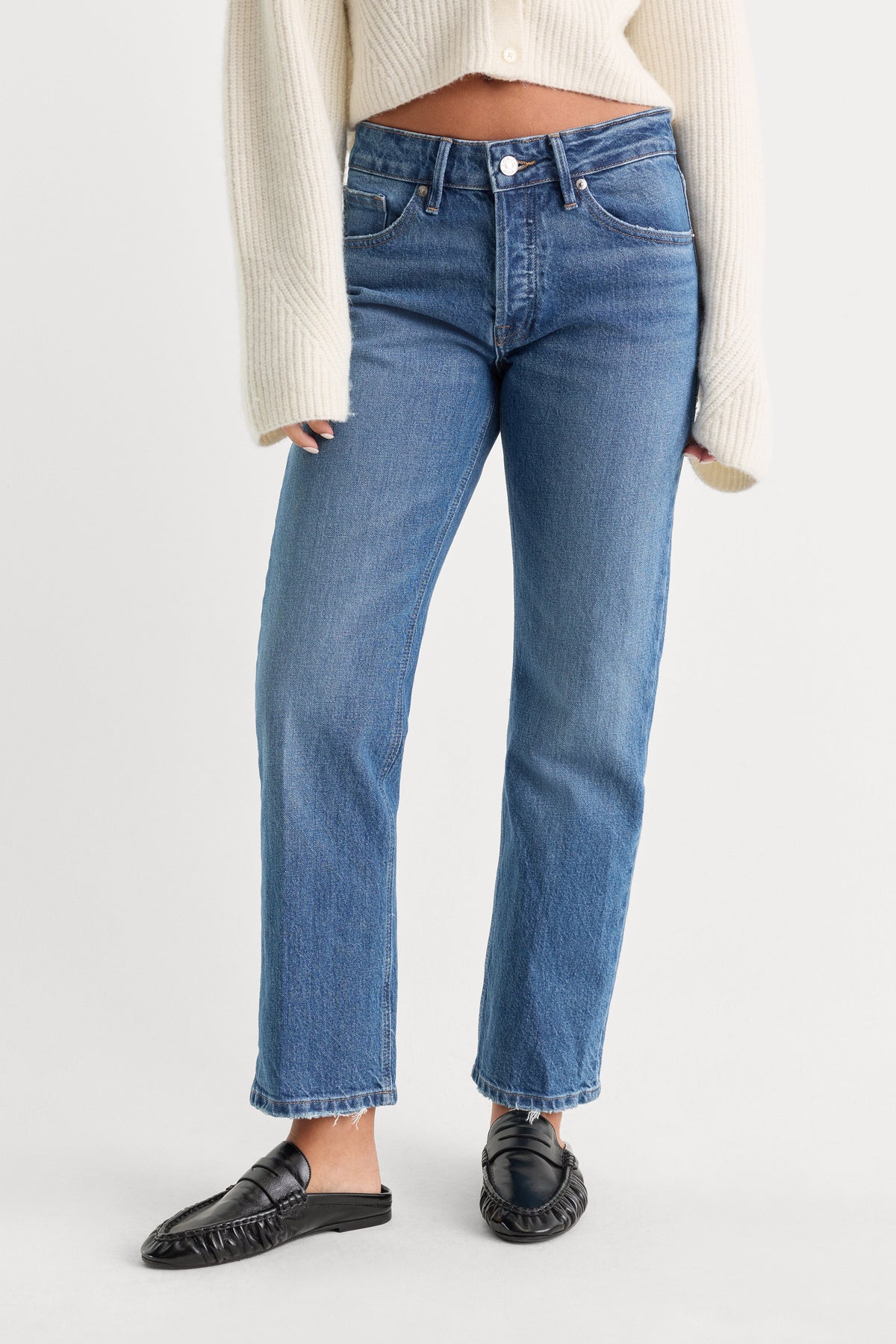 VINTAGE STRAIGHT ANKLE JEANS INDIGO1222