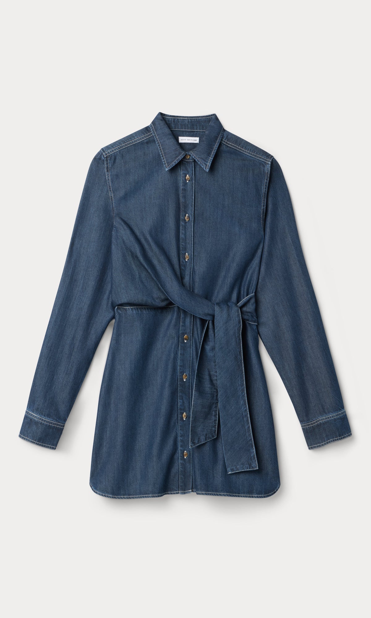 DENIM WRAP SHIRT DRESS INDIGO1187
