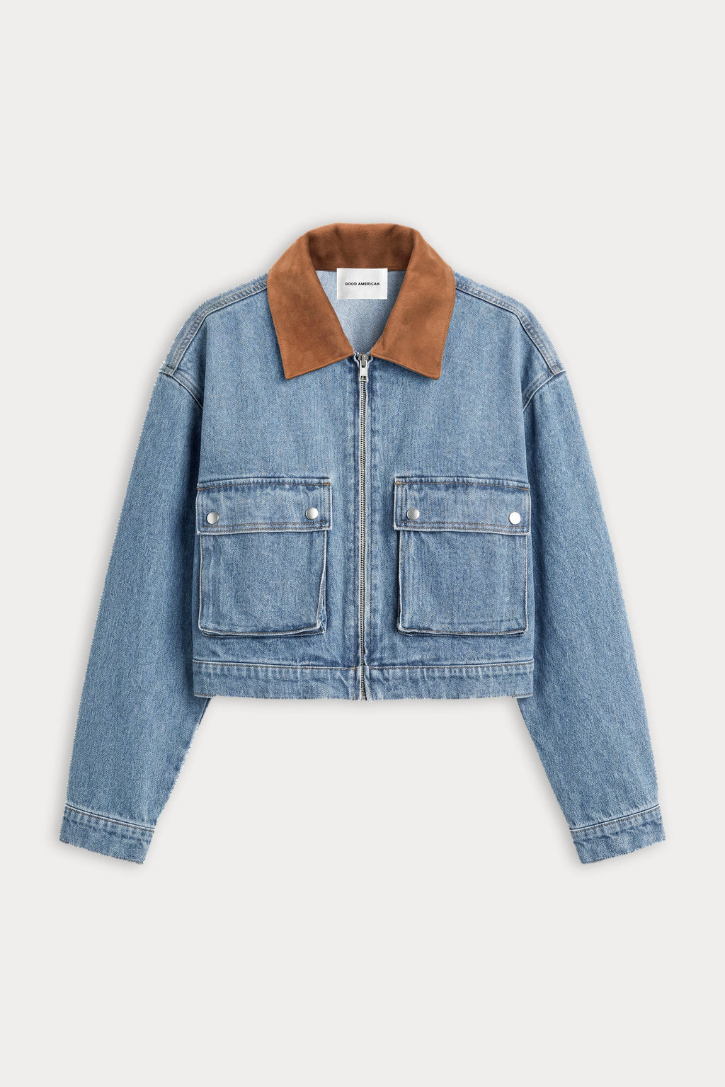 THE DENIM SWING CROPPED JACKET AMBER