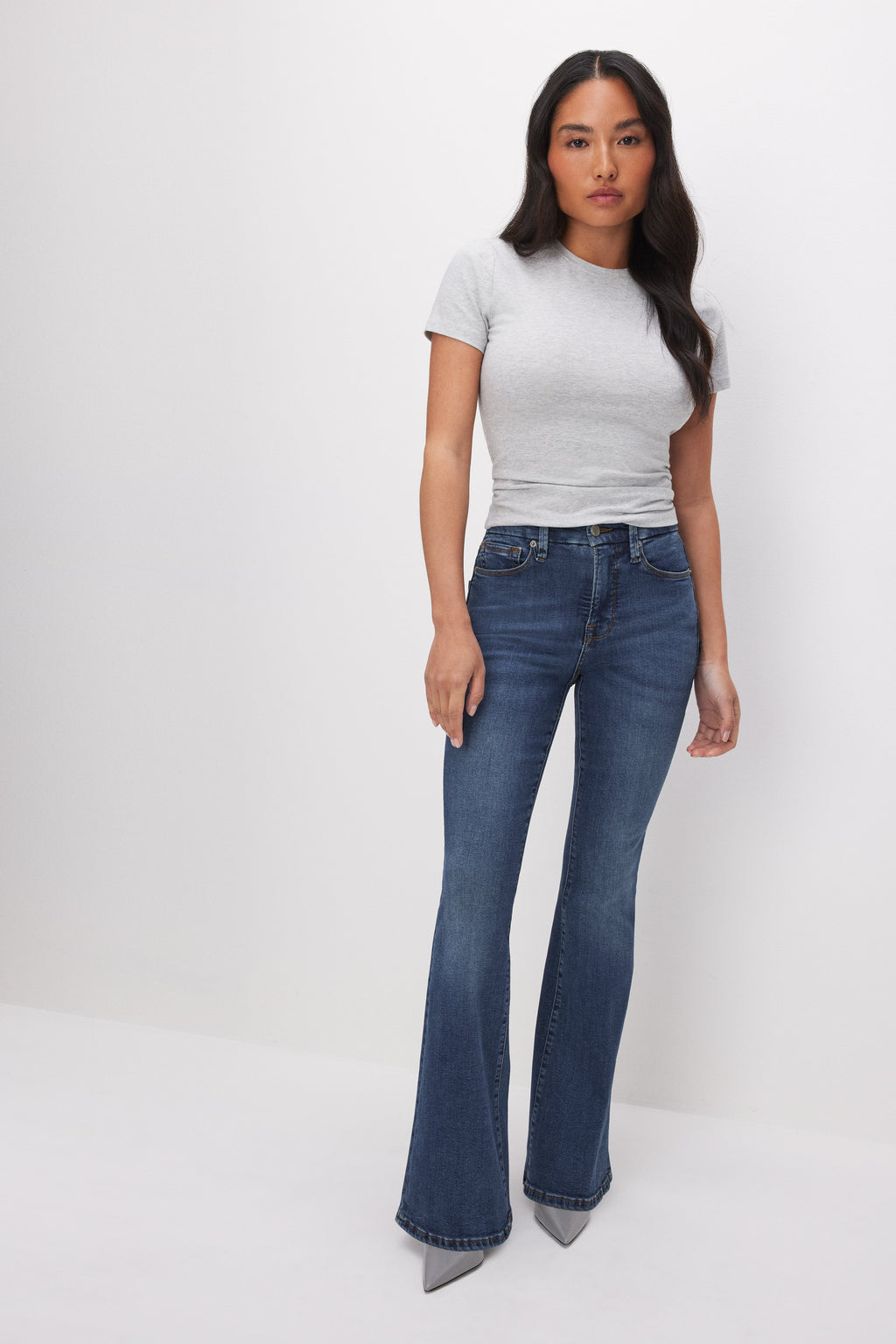GOOD PETITE FLARE JEANS BLUE004