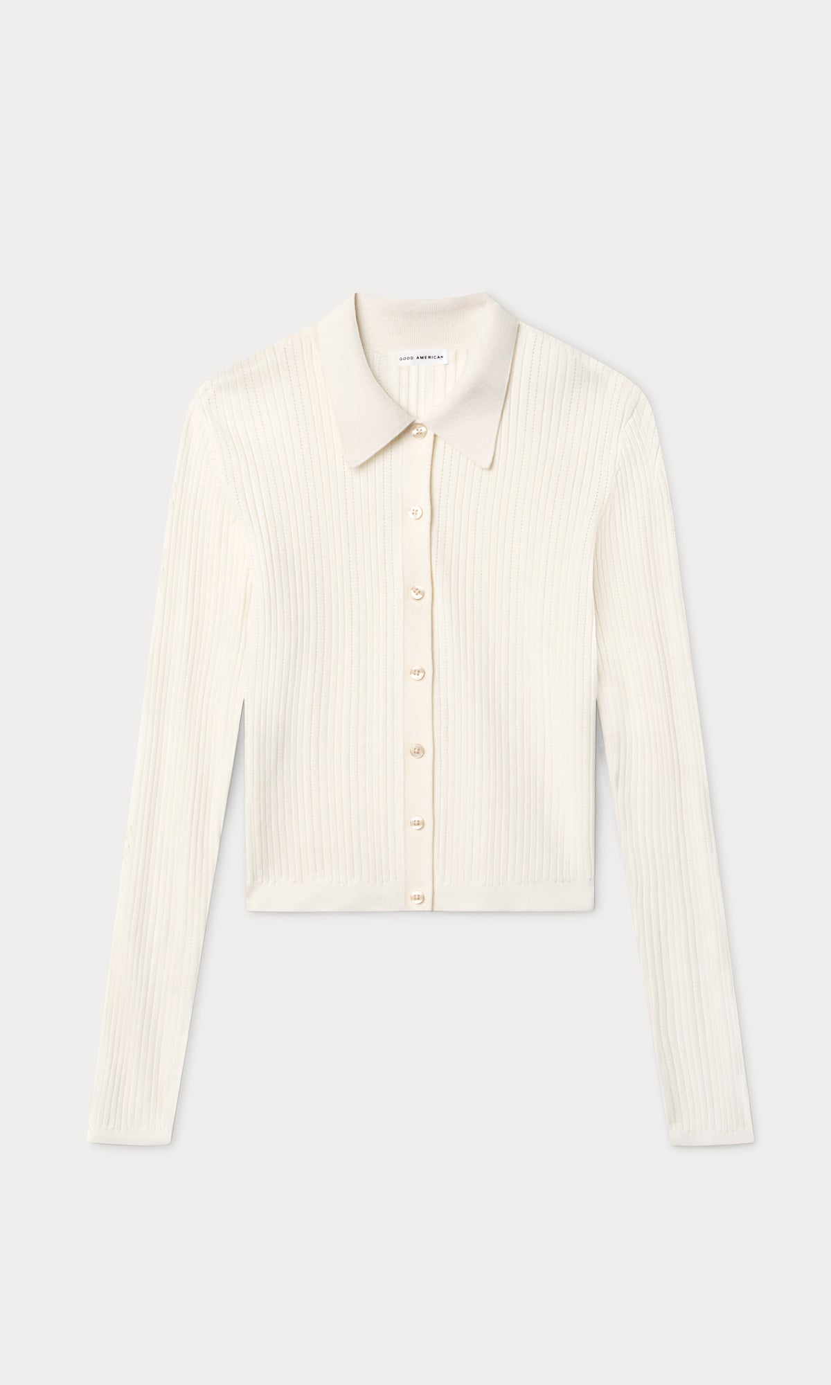THE LADDER RIB CARDIGAN CHALK