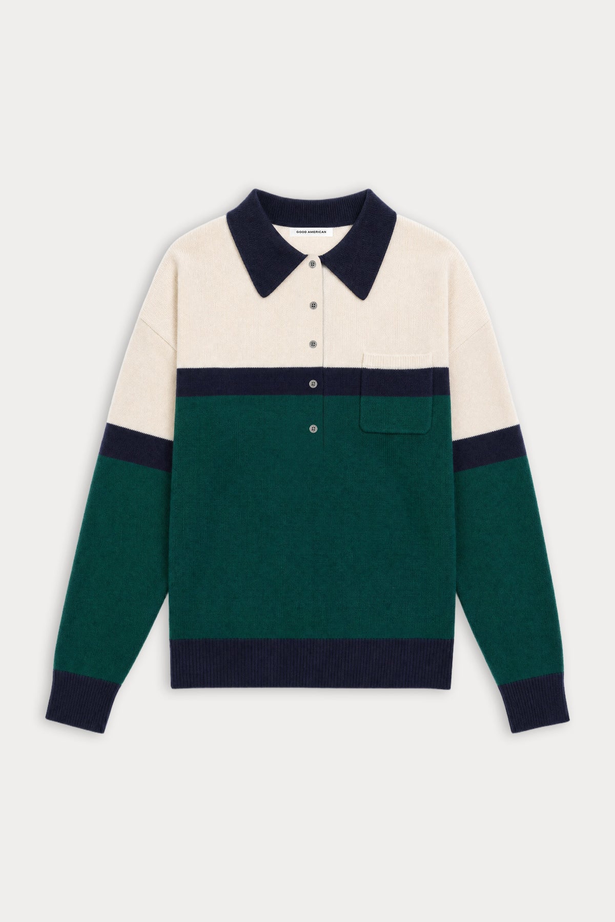 THE OVERSIZED RUGBY SWEATER FOREST BLOCKED STRIPE