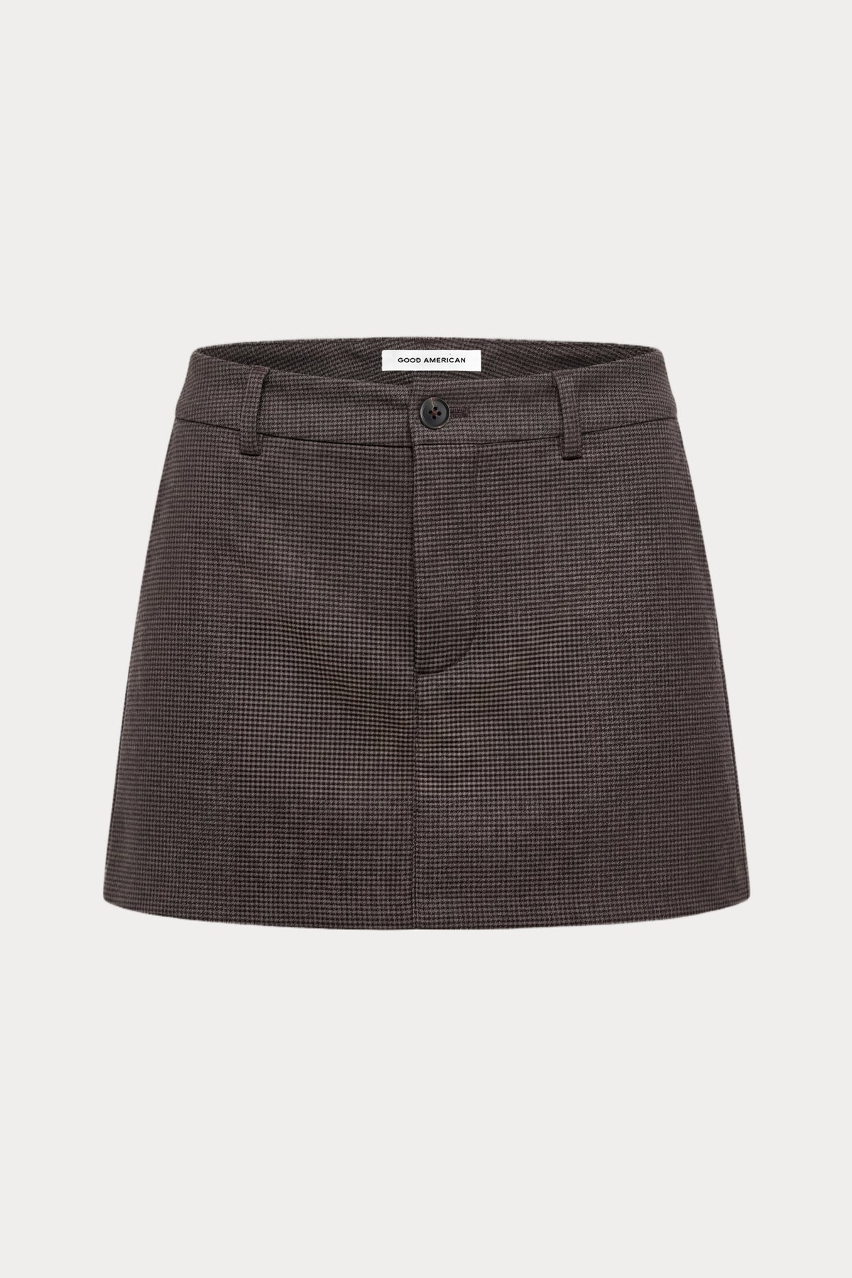 THE TROUSER MINI SKIRT CHARCOAL MINI HOUNDSTOOTH