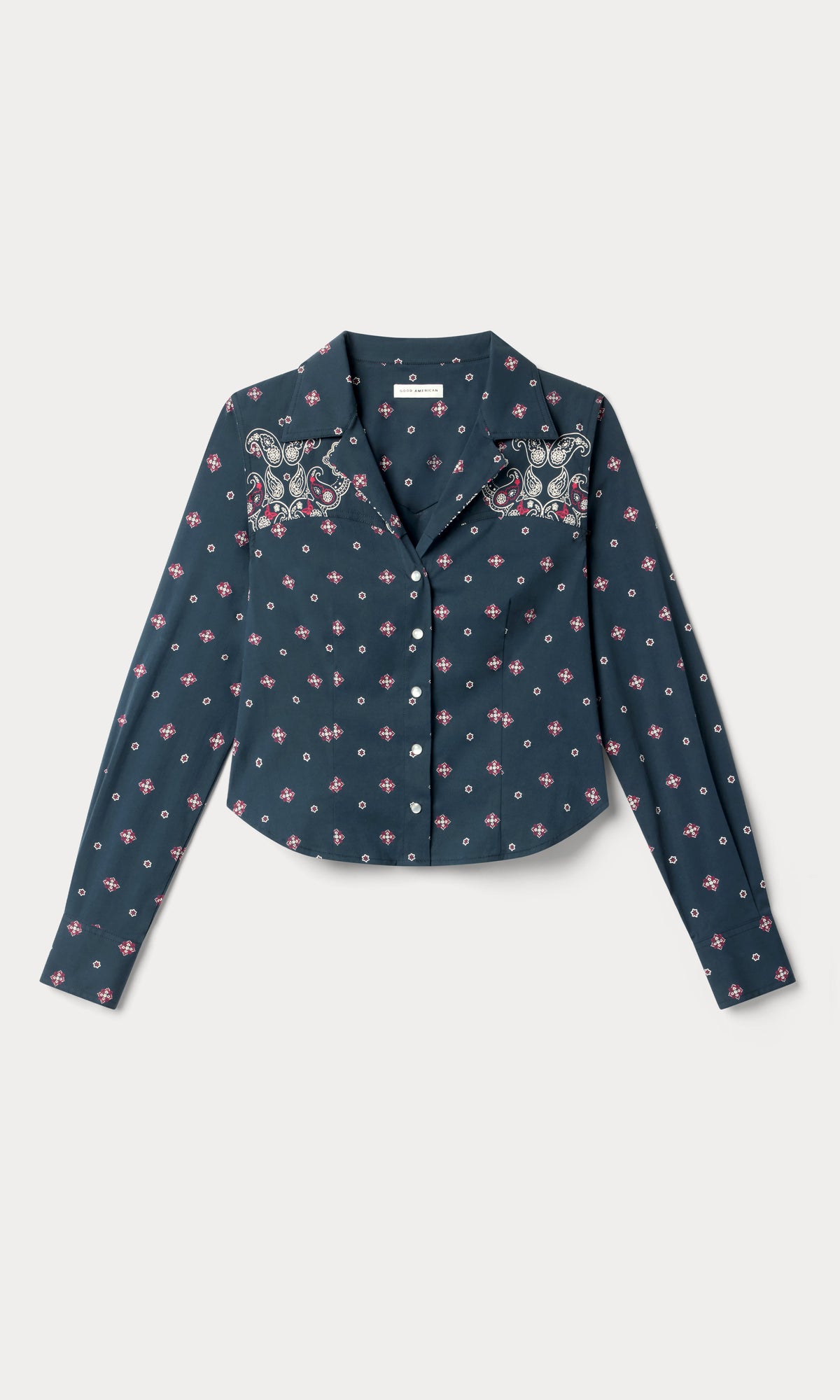 DOLLY TAILORED POPLIN SHIRT NEW NAVY BANDANA PRINT