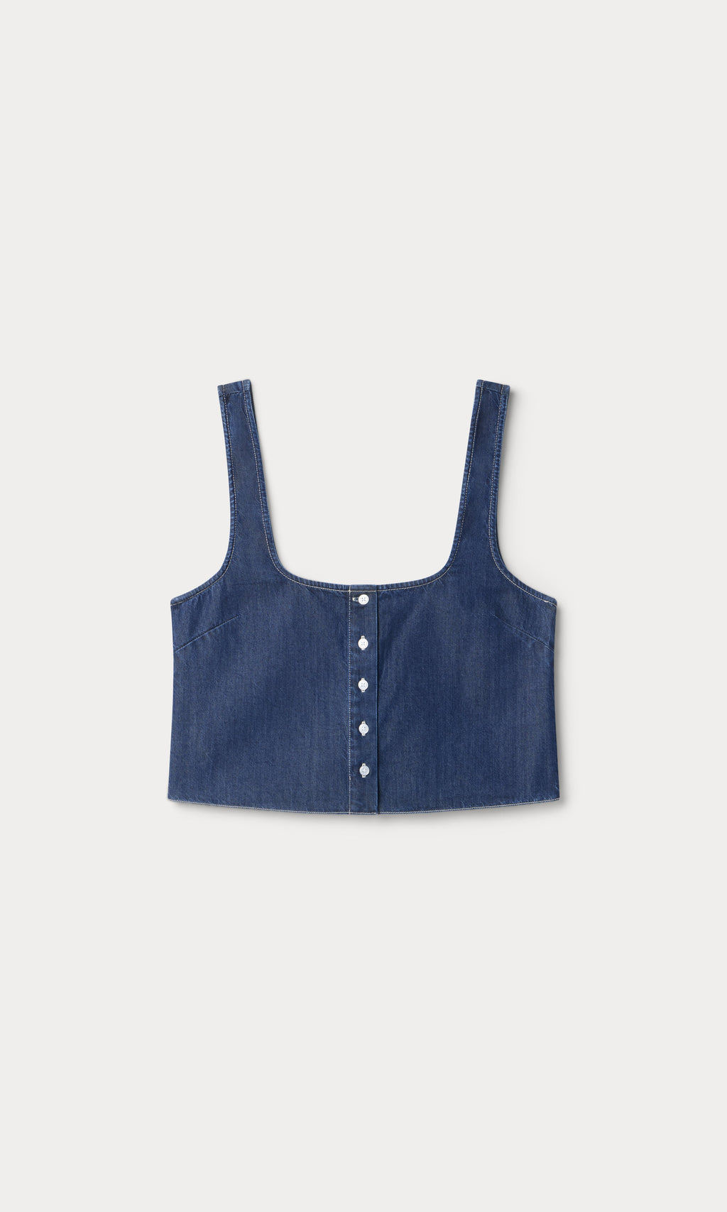 DENIM BUTTON FRONT TANK INDIGO1187