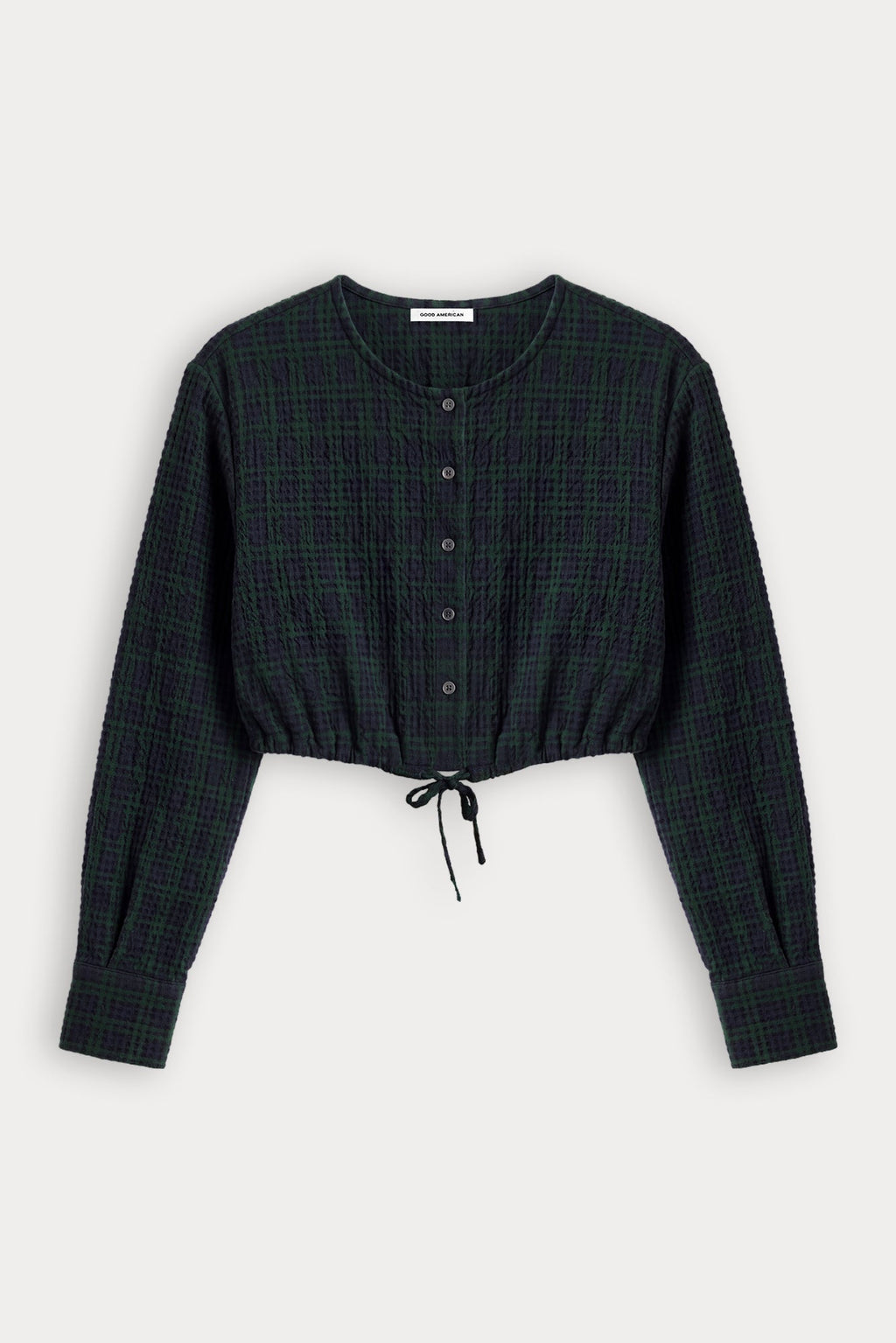 THE CRINKLE CINCHED SHIRT FOREST PLAID