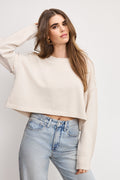COZY KNIT CREW NECK VANILLA001
